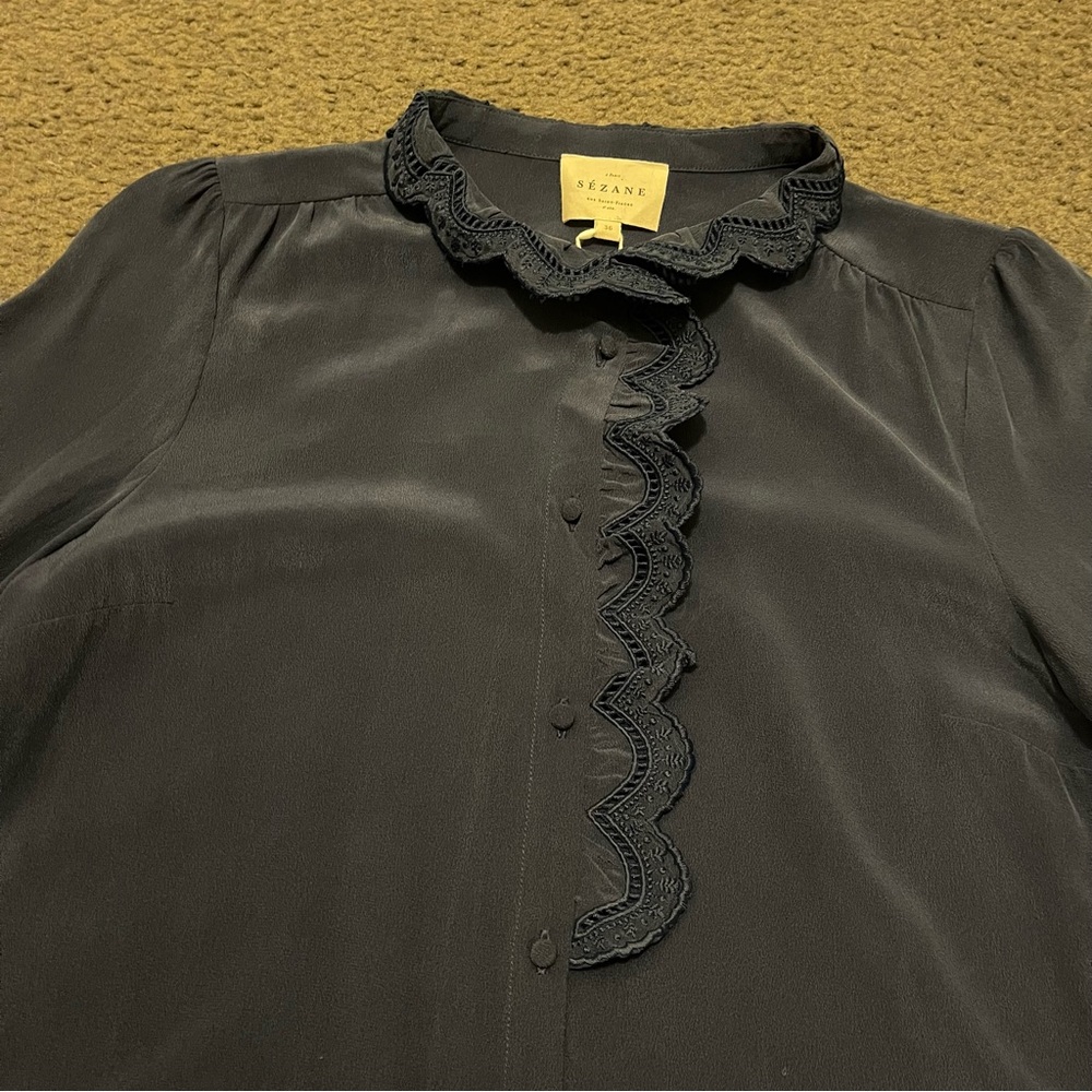 Sezane Chlo Silk Button Up Shirt - Picture 10 of 11